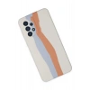 Newface Samsung Galaxy A73 5G Kılıf Ebruli Lansman Silikon - Beyaz-Turuncu