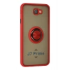 Newface Samsung Galaxy J7 Prime Kılıf Montreal Yüzüklü Silikon Kapak - Kırmızı
