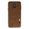 Newface Samsung Galaxy J7 Pro / J730 Kılıf Loop Deri Silikon - Kahverengi