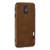 Newface Samsung Galaxy J7 Pro / J730 Kılıf Loop Deri Silikon - Kahverengi