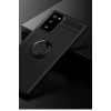Newface Samsung Galaxy Note 20 Kılıf Range Yüzüklü Silikon - Siyah