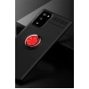 Newface Samsung Galaxy Note 20 Kılıf Range Yüzüklü Silikon - Siyah-Kırmızı