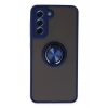 Newface Samsung Galaxy S21 FE Kılıf Montreal Yüzüklü Silikon Kapak - Lacivert