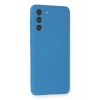 Newface Samsung Galaxy S21 Kılıf Nano içi Kadife Silikon - Mavi