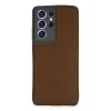 Newface Samsung Galaxy S21 Ultra Kılıf Loop Deri Silikon - Kahverengi