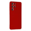 Newface Samsung Galaxy S21 Ultra Kılıf Nano içi Kadife Silikon - Kırmızı