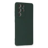 Newface Samsung Galaxy S21 Ultra Kılıf Nano içi Kadife Silikon - Koyu Yeşil