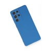 Newface Samsung Galaxy S21 Ultra Kılıf Nano içi Kadife Silikon - Mavi