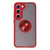 Newface Samsung Galaxy S23 Kılıf Montreal Yüzüklü Silikon Kapak - Kırmızı