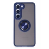 Newface Samsung Galaxy S23 Kılıf Montreal Yüzüklü Silikon Kapak - Lacivert