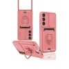 Newface Samsung Galaxy S23 Plus Kılıf Zuma Kartvizitli Yüzüklü Silikon - Pembe