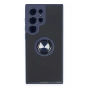 Newface Samsung Galaxy S23 Ultra Kılıf Montreal Yüzüklü Silikon Kapak - Lacivert