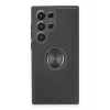 Newface Samsung Galaxy S23 Ultra Kılıf Montreal Yüzüklü Silikon Kapak - Siyah