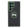Newface Samsung Galaxy S23 Ultra Kılıf Montreal Yüzüklü Silikon Kapak - Yeşil