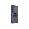Newface Samsung Galaxy S24 FE Kılıf Montreal Yüzüklü Silikon Kapak - Lacivert