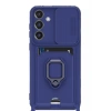 Newface Samsung Galaxy S25 Plus Kılıf Zuma Kartvizitli Yüzüklü Silikon - Lacivert