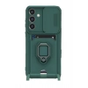 Newface Samsung Galaxy S25 Plus Kılıf Zuma Kartvizitli Yüzüklü Silikon - Yeşil