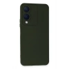Newface Vivo Y17S Kılıf Nano içi Kadife Silikon - Koyu Yeşil