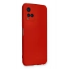 Newface Vivo Y21S Kılıf Nano içi Kadife Silikon - Kırmızı