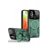 Newface Xiaomi Redmi 12C Kılıf Joy Lens Standlı Kapak - Koyu Yeşil