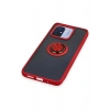 Newface Xiaomi Redmi 12C Kılıf Montreal Yüzüklü Silikon Kapak - Kırmızı