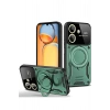 Newface Xiaomi Redmi 13C Kılıf Joy Lens Standlı Kapak - Koyu Yeşil