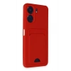 Newface Xiaomi Redmi 13C Kılıf Kelvin Kartvizitli Silikon - Kırmızı