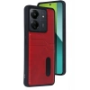 Newface Xiaomi Redmi 13C Kılıf Sara Kartvizitli Deri Kılıf - Kırmızı