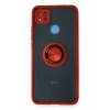 Newface Xiaomi Redmi 9C Kılıf Montreal Yüzüklü Silikon Kapak - Kırmızı