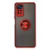 Newface Xiaomi Redmi Note 11 Pro Kılıf Montreal Yüzüklü Silikon Kapak - Kırmızı