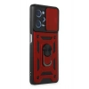 Newface Xiaomi Redmi Note 12 Pro 5G Kılıf Pars Lens Yüzüklü Silikon - Kırmızı