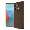 Newface Xiaomi Redmi Note 13 Pro 4G Kılıf Auto Focus Karbon Kapak - Kahverengi