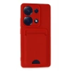 Newface Xiaomi Redmi Note 13 Pro 4G Kılıf Kelvin Kartvizitli Silikon - Kırmızı