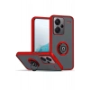 Newface Xiaomi Redmi Note 13 Pro Plus Kılıf Montreal Yüzüklü Silikon Kapak - Kırmızı