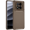 Newface Xiaomi Redmi Note 14 Pro 4G Kılıf Auto Focus Karbon Kapak - Kahverengi