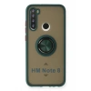Newface Xiaomi Redmi Note 8 Kılıf Montreal Yüzüklü Silikon Kapak - Yeşil