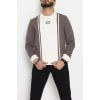 Ön Şeritli Basic Erkek Sweat Vizon - 26182.2125.