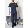 Ön Ve Arka Baskılı Süprem Erkek Pijama Takımı İndigo2 - 70862.1961.