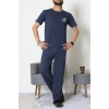 Ön Ve Arka Baskılı Süprem Erkek Pijama Takımı İndigo2 - 70862.1961.