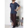 Ön Ve Arka Baskılı Süprem Erkek Pijama Takımı Laciekose - 70862.1961.