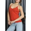 Önü Düğmeli Askılı Triko Yelek Kırmızı - 71740.444.