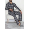 Önü Düğmeli Süet Erkek Pijama Takımı Grilaci - 42662.2028.
