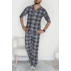 Önü Düğmeli Süet Erkek Pijama Takımı Grilaci - 42662.2028.