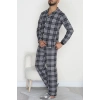 Önü Düğmeli Süet Erkek Pijama Takımı Grilaci - 42662.2028.