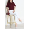 Örme Modal Çımalı Bluz Mürdüm - 71173.2023.