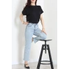 Örme Modal Çıtçıtlı Bluz Siyah - 71335.1567.