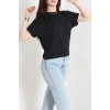 Örme Modal Çıtçıtlı Bluz Siyah - 71335.1567.