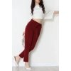 Ottoman Kuşaklı Pantolon Bordo - 1824.2126.
