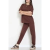 Oversize İki İplik Wortex Takım Kahve - 80318.1878.