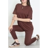 Oversize İki İplik Wortex Takım Kahve - 80318.1878.